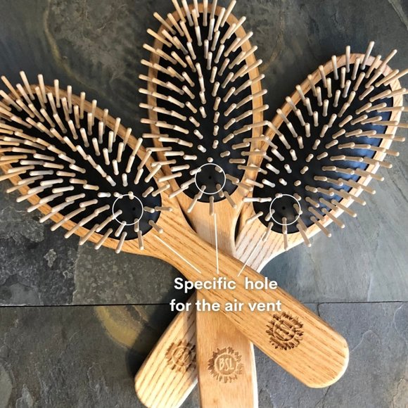 Eco-Friendly Brush made by TEK Ash Wood Oval - Picture 3 of 6